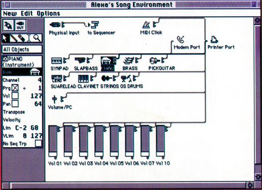 Modulares Patchsystem von Notator Logic 1993 | Bild: https://www.muzines.co.uk/, UK-music-magazines-Archiv